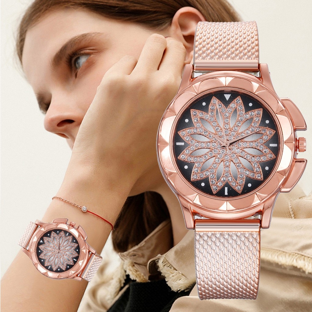 Lady Vrouwen Horloges De Top Luxe Stalen Riem Quartz Horloge Wilde Dames Creatieve Zakelijke Vintage Horloges