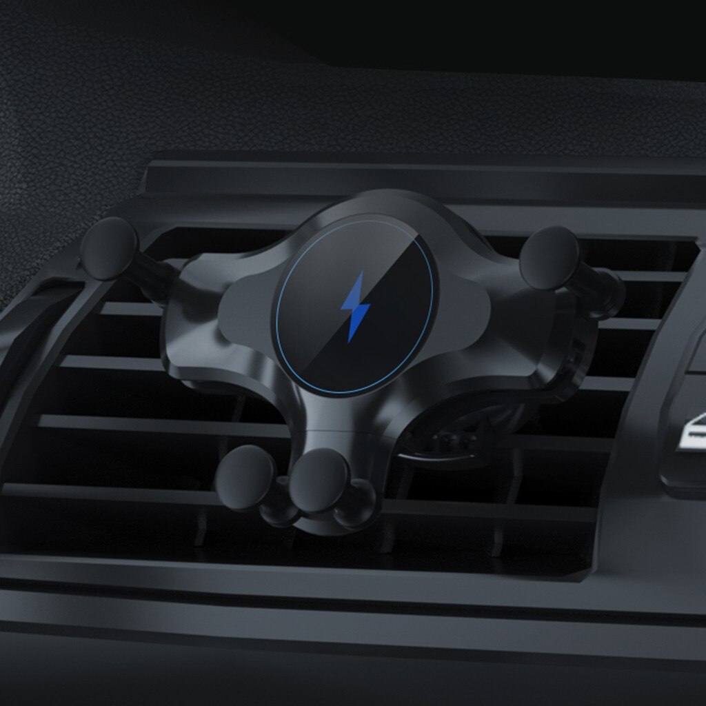 Cargador rápido Qi para coche inalámbrico, soporte de montaje para Samsung Galaxy S20, 10W
