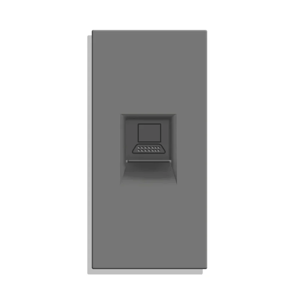 Bingoelec glassbryter stikkontakt med glassbryter med wifi stikkontakt veggkontakter lysbryter usb  rj45 kat 6 grå gjør-det-selv funksjonsdeler: Gulvkontakt