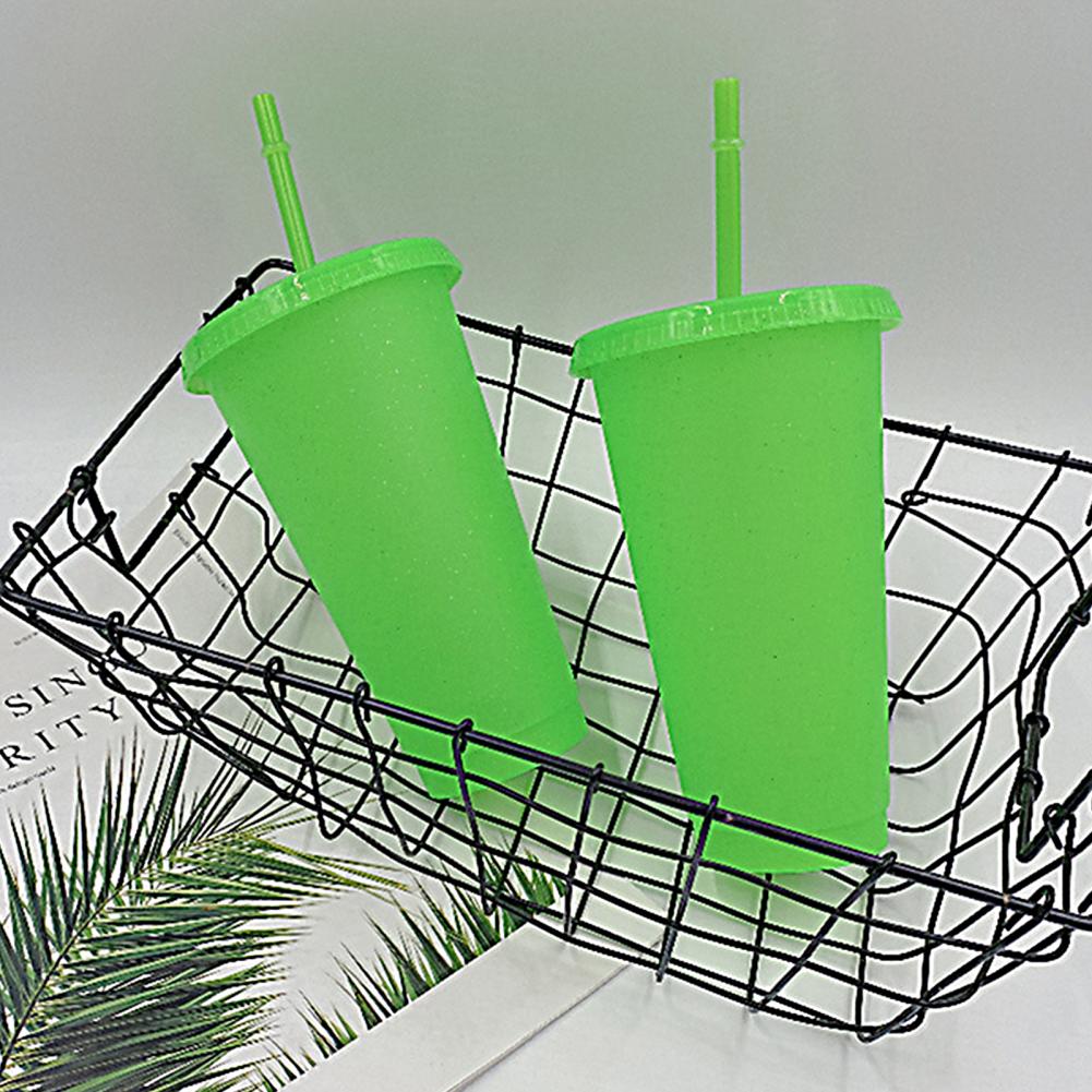 Green Portable Water Bottle Reusable High-capacity PP Straw Green Drinking Tumbler Cup for Office Students Kitchen Products