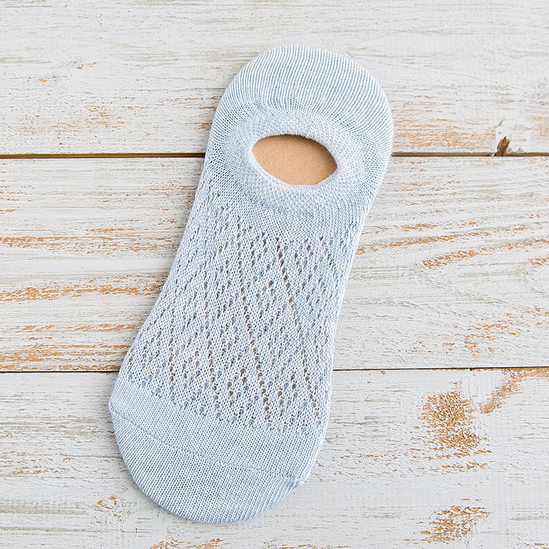 Women Cotton Boat Socks Invisible Liner Elastic Breathable Female Low Cut Hollow Out Ankle Cute Short Socks