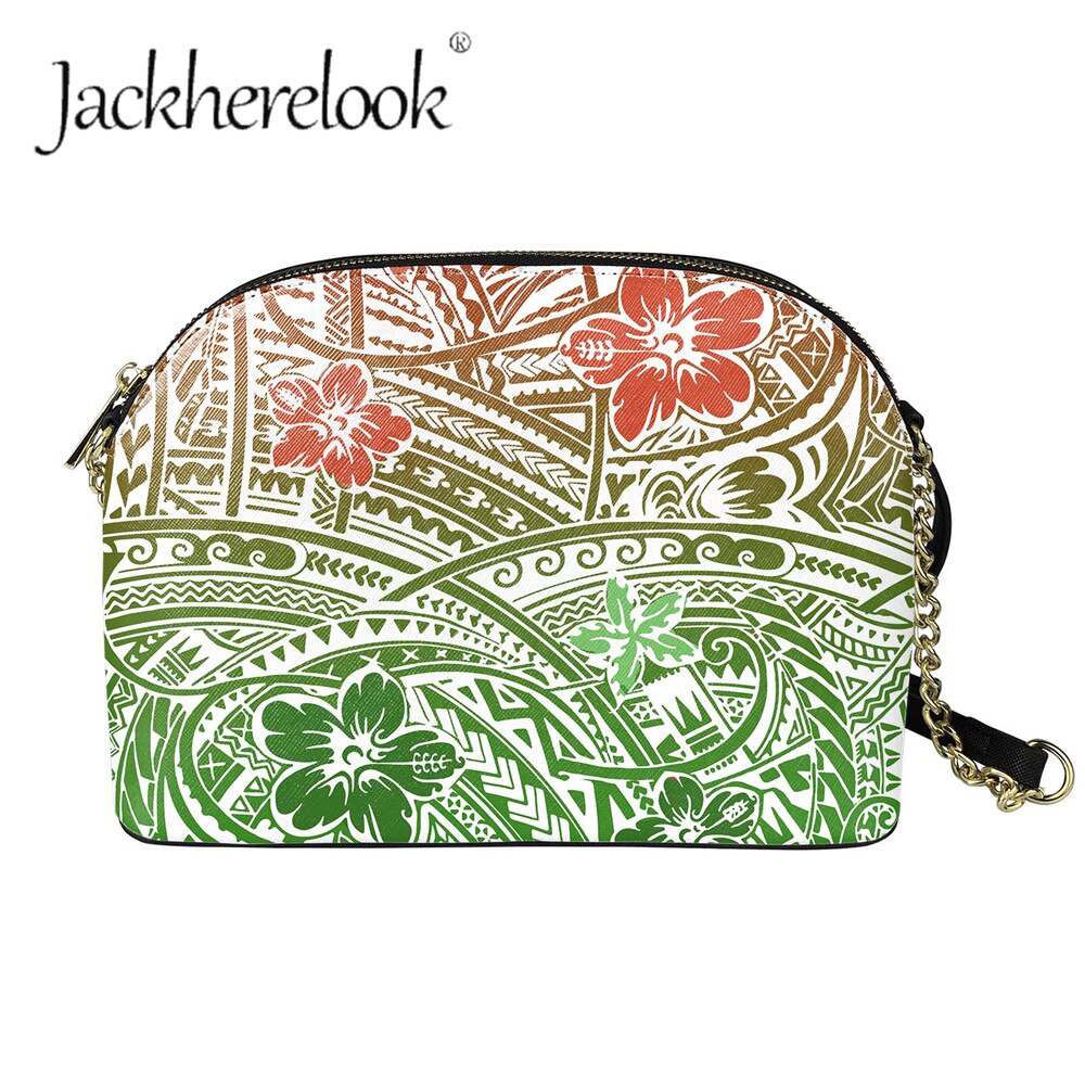 Jackherelook Ladies Hawaiian Hibiscus Flower Pattern Girls Polynesian Style Trendy Party Corssbody Messenger Chain Bolsa: ZBAB090D49
