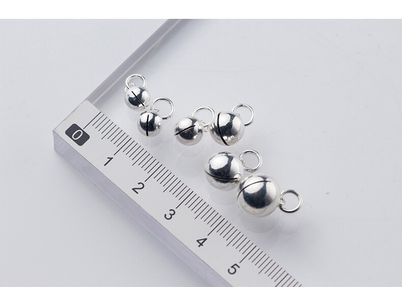 UQBing-Colgante de cuentas de campana de bola para mujer, Plata de Ley 100% 925, 5mm ~ 10mm, pulsera, brazalete, collares, joyería DIY