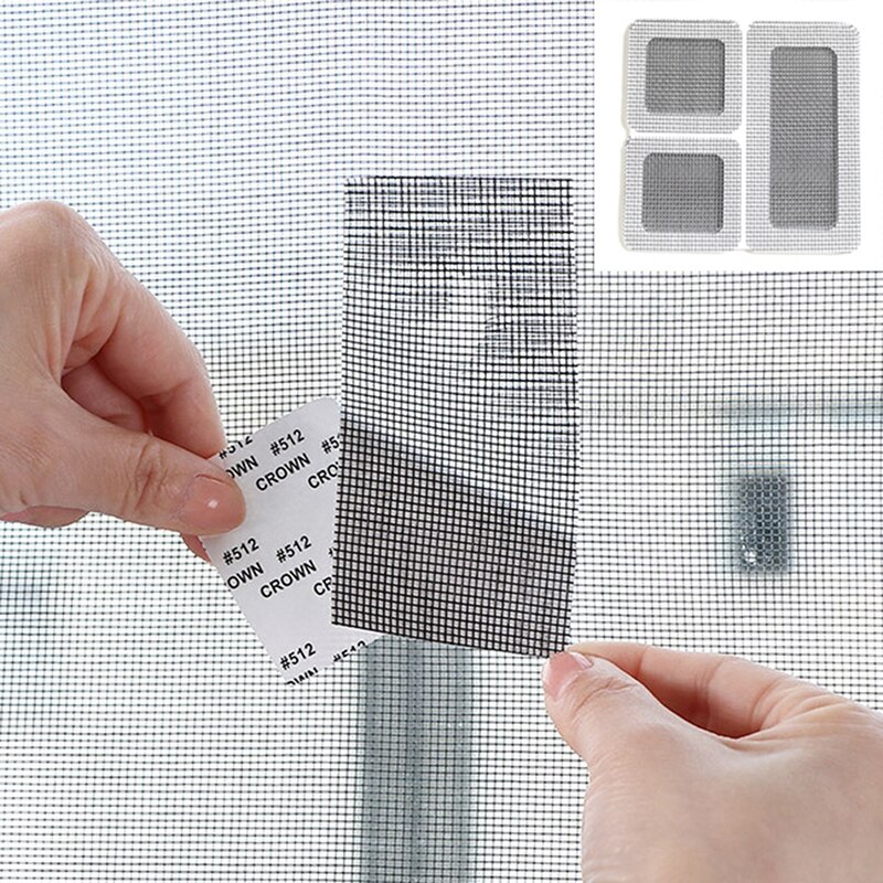 4x Screen Repair Tape Patch Self-adhesive Net Mesh Broken Holes Anti Mosquito Fly Bug Insect Repair Screen Wall Patch Sticker
