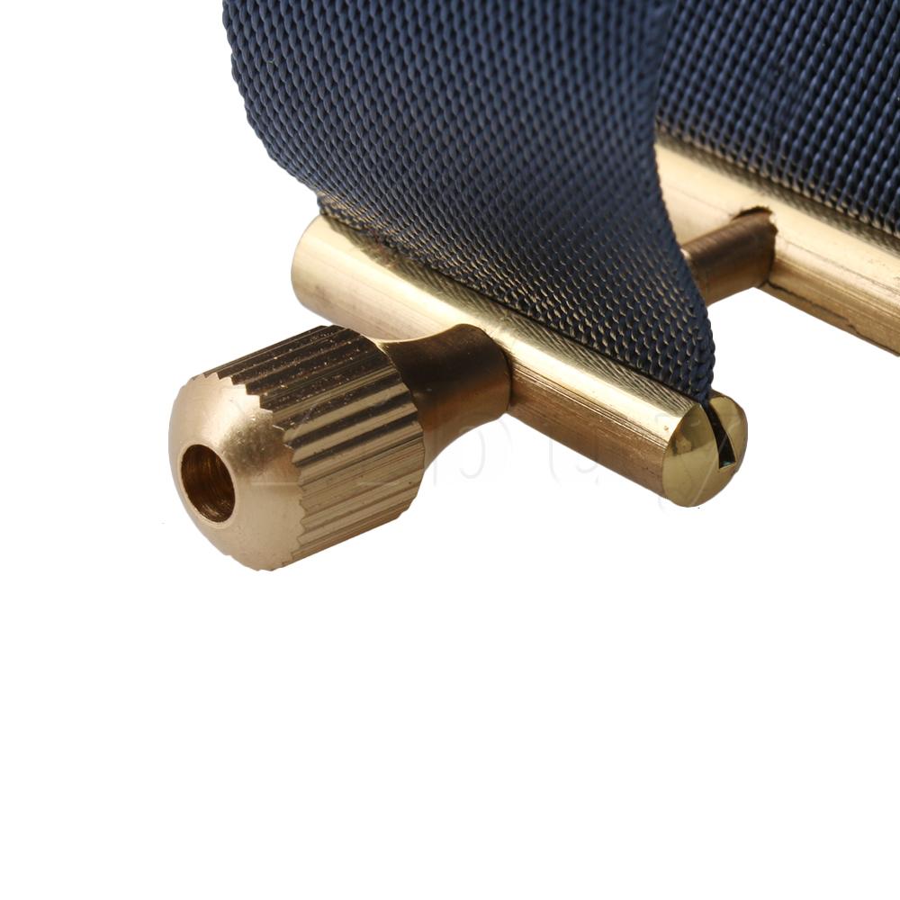 Yibuy Geweven Doek Sax Ligaturen Mondstuk Fastener voor Bariton Sax Blauw