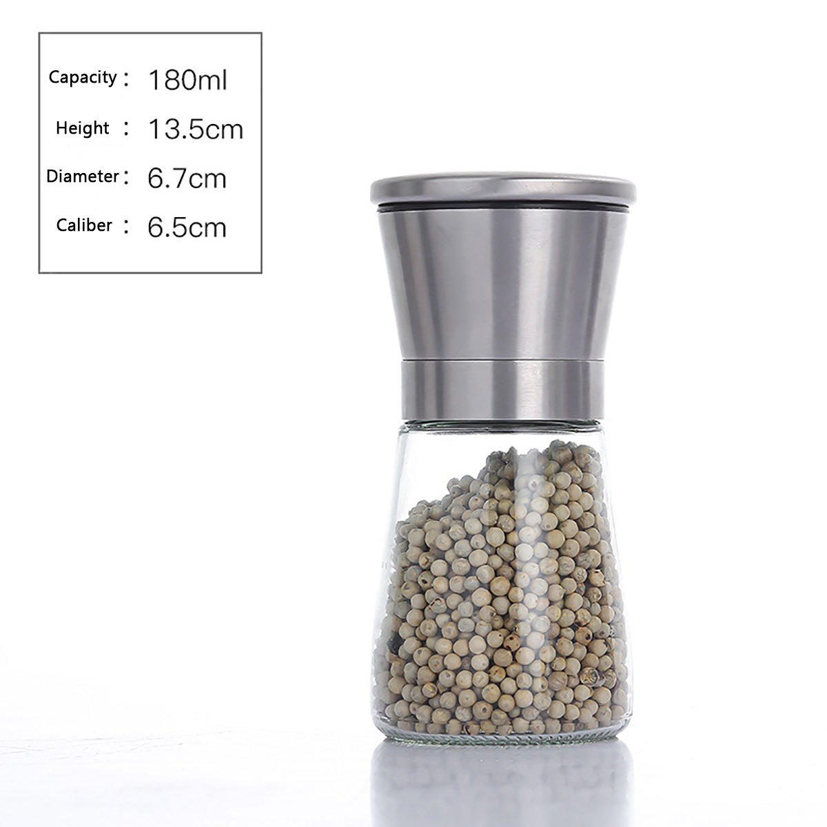 Botella de molienda Manual para condimentos de cocina, juego de sal y pimienta, molinillo de pimienta, molinillo mezclador de especias, molinillo grueso y fino: Amarillo claro