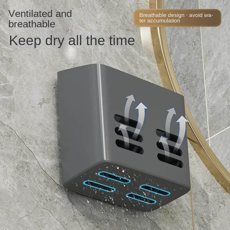 Estante de baño, organizador de almacenamiento de maquillaje, sin taladro, estantes de artículos de tocador, peine de montaje en pared, estante para productos para el cuidado de la piel, accesorios de baño