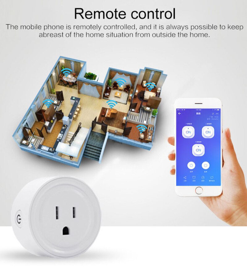 WiFi Smart Socket Mobile Remote Control EWeLink APP EWeLink APP Timing Plug Voice Control Socket US Plug For Smart Home