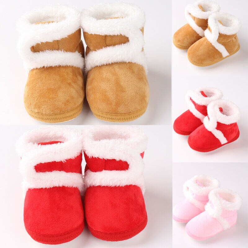 Focusnorm 0-18M Baby Girl Boy Snow Boots Comfortable Winter Boots Infant Kids Cotton Solid Soft Shoes