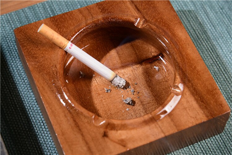 Walnoot Huishoudelijke Asbak Massief Hout Eenvoudige