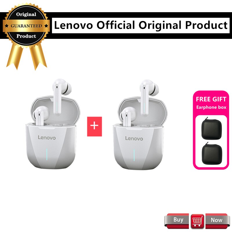 Lenovo XG01 słuchawki douszne 50ms niskie opóźnienie TWS słuchawki Bluetooth z mikrofonem słuchawki bezprzewodowe HiFi ipx5 wodoodporne słuchawki douszne: XG01 white2 box2