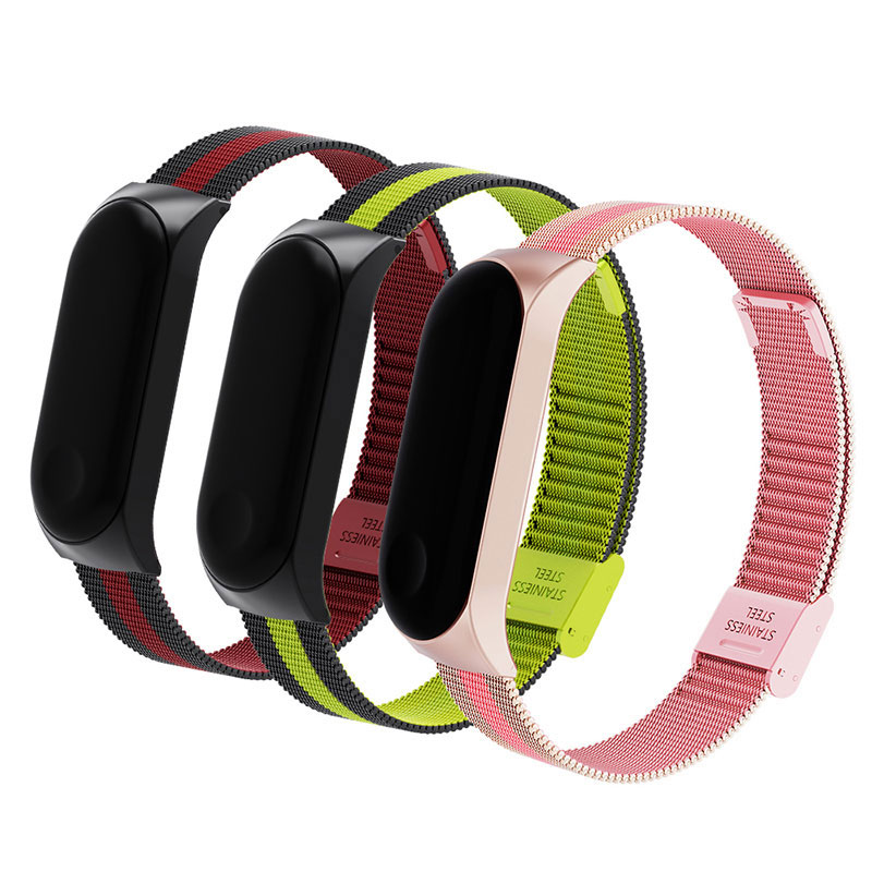 Pulsera inteligente para Xiaomi mi Band 3 4 mi Band 4 3 correa de Metal de acero inoxidable Z2