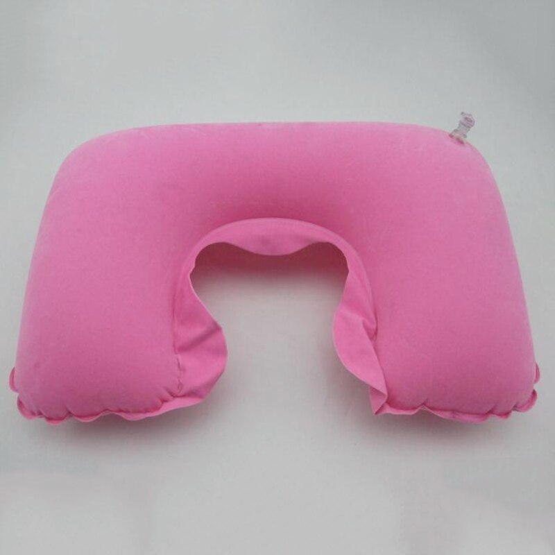 1pc U Shaped Travel Pillow Neck Support Headrest Soft Portable Inflatable Colorful Soft Cushion For AirPlane Car Home