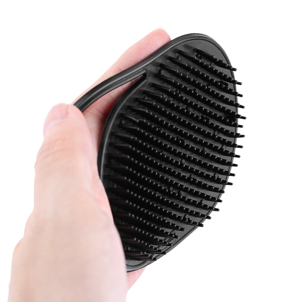 Peine cepillo de pelo para hombre, peine portátil de viaje para barba, bigote, palma, herramientas de estilismo para el cabello, cuero cabelludo, peine para champú negro, 1 ud.