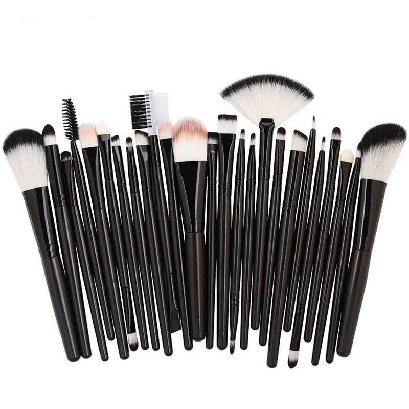25 Stuks Make-Up Kwasten Kit Set Professionele Blusher Oogschaduw Foundation Cosmetische Penselen Make Up Tool Kit Brochas Maquillaje: H