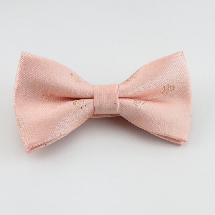 Ljus orange rosa slips setguld skalle fluga liten fickhandduk grunt rosa smala slipsar cravata mans slips: Fluga