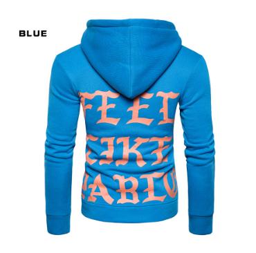 Quente 2021 inverno ao ar livre antumn concisa letras impressão jogging roupas esportivas de manga comprida jaqueta velo hoodies camisola: L / Azul