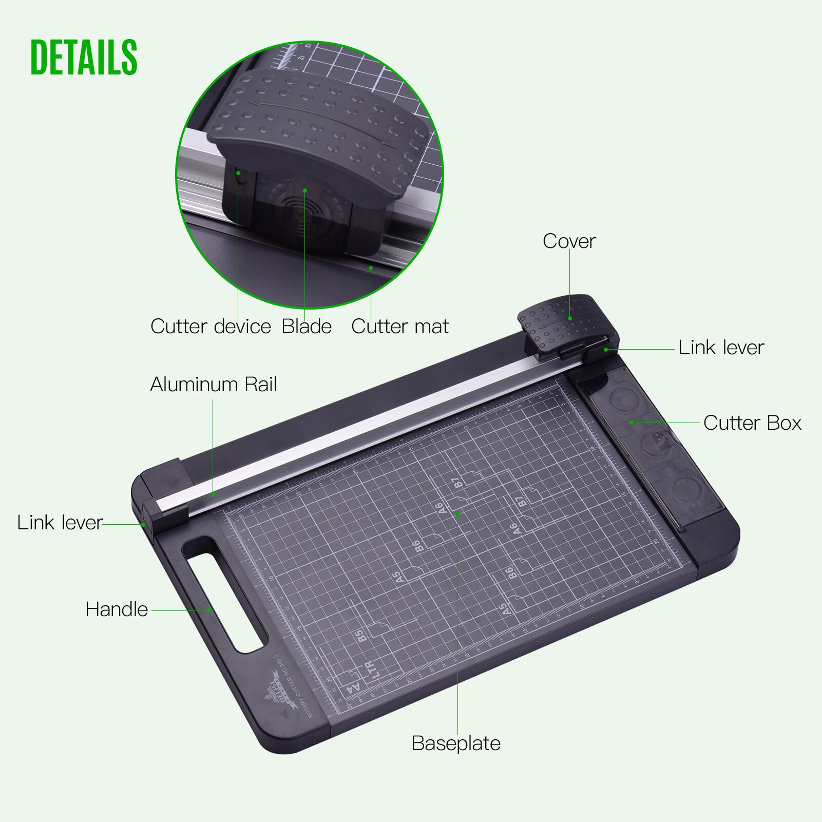 3-in-1 Paper Trimmer Multi-Functional A4 Paper Cutter Straight Skip Wave Cutter with for Craft Paper Card Photo Laminated Paper