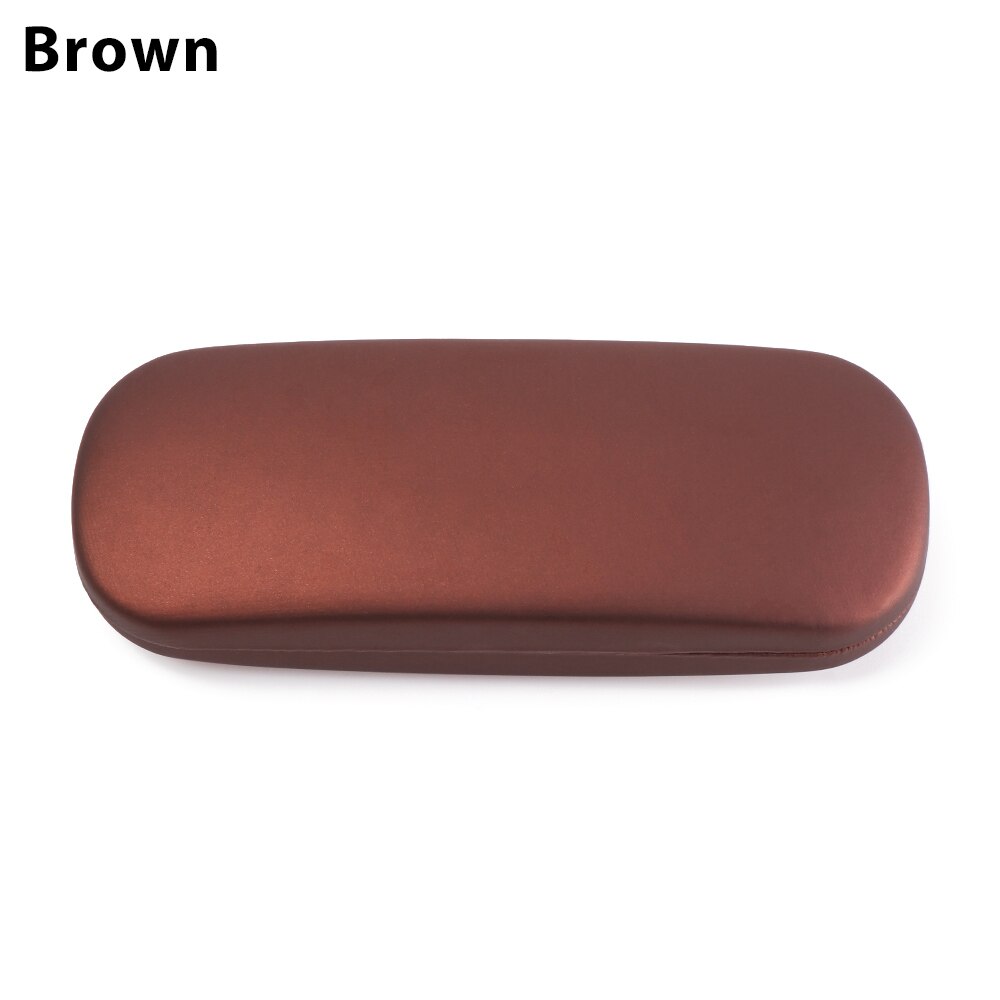 Menn kvinner skinnbrille etui unisex vanntett hardt ramme brille etui lesebriller boks svart brillevesker: 2- brune