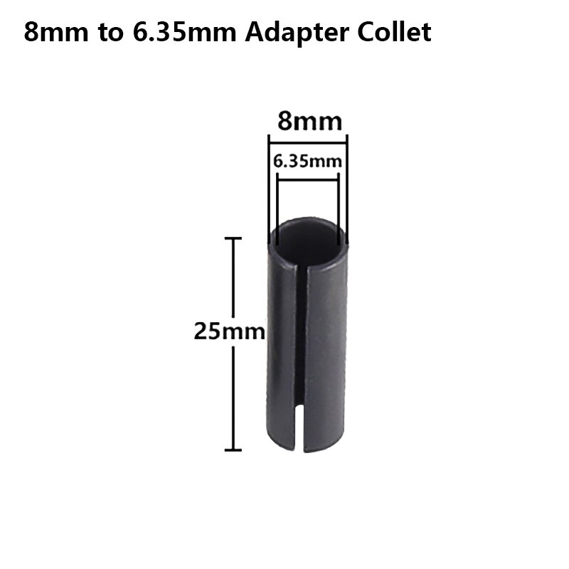 Hampton 1pc adapter spændeskaft 6/6.35/8/9.5/10/12/12.7mm fræser adaptere holder cnc router værktøjsholder: 8mm to 6.35mm