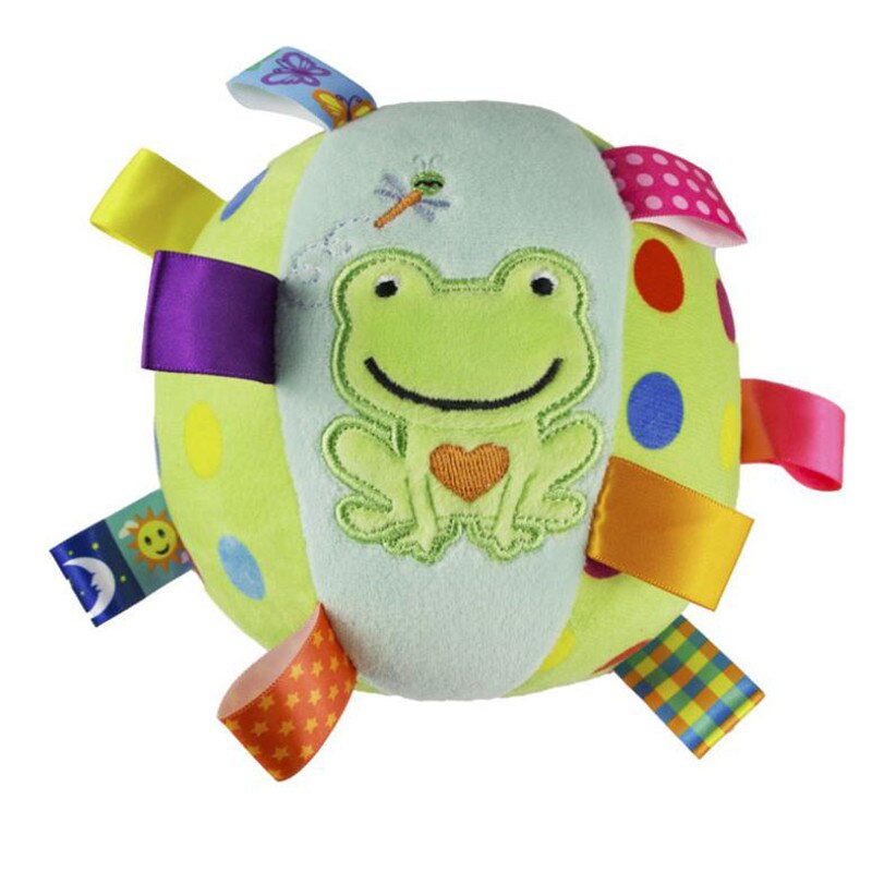 5 farben Baby freundlicher Ring Glocke Rassel Ball Baby Tuch Musik Sinn Lernen Spielzeug Ball Pädagogisches Plüsch Baumwolle Hand erfassen Ball