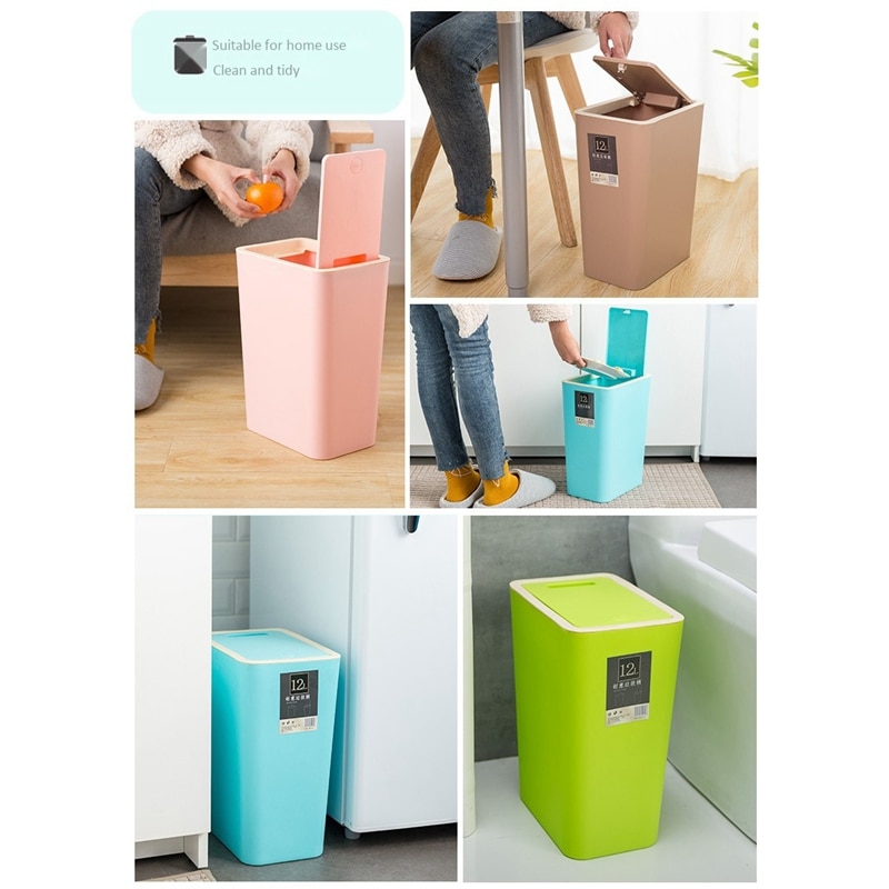 Lata de lixo do banheiro cesta de poeira de vedação automática inteligente com tampa de plástico papel higiénico lixo mão à prova dwaterproof água