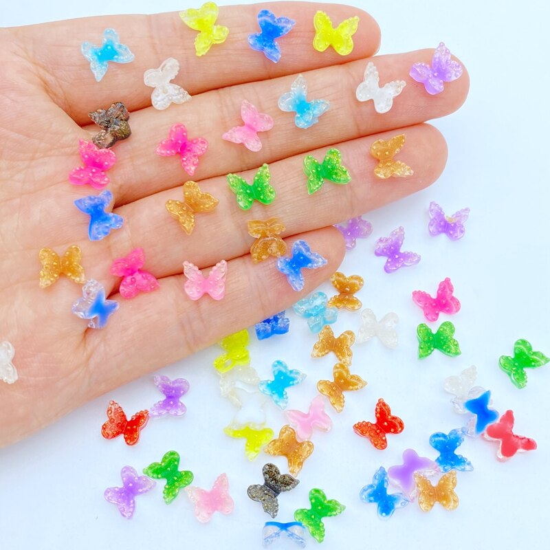 60Pcs Cute Mixed Mini 3D Butterfly Flat Back Resin Cabochons Scrapbooking DIY Jewelry Craft Decoration Accessorie K34
