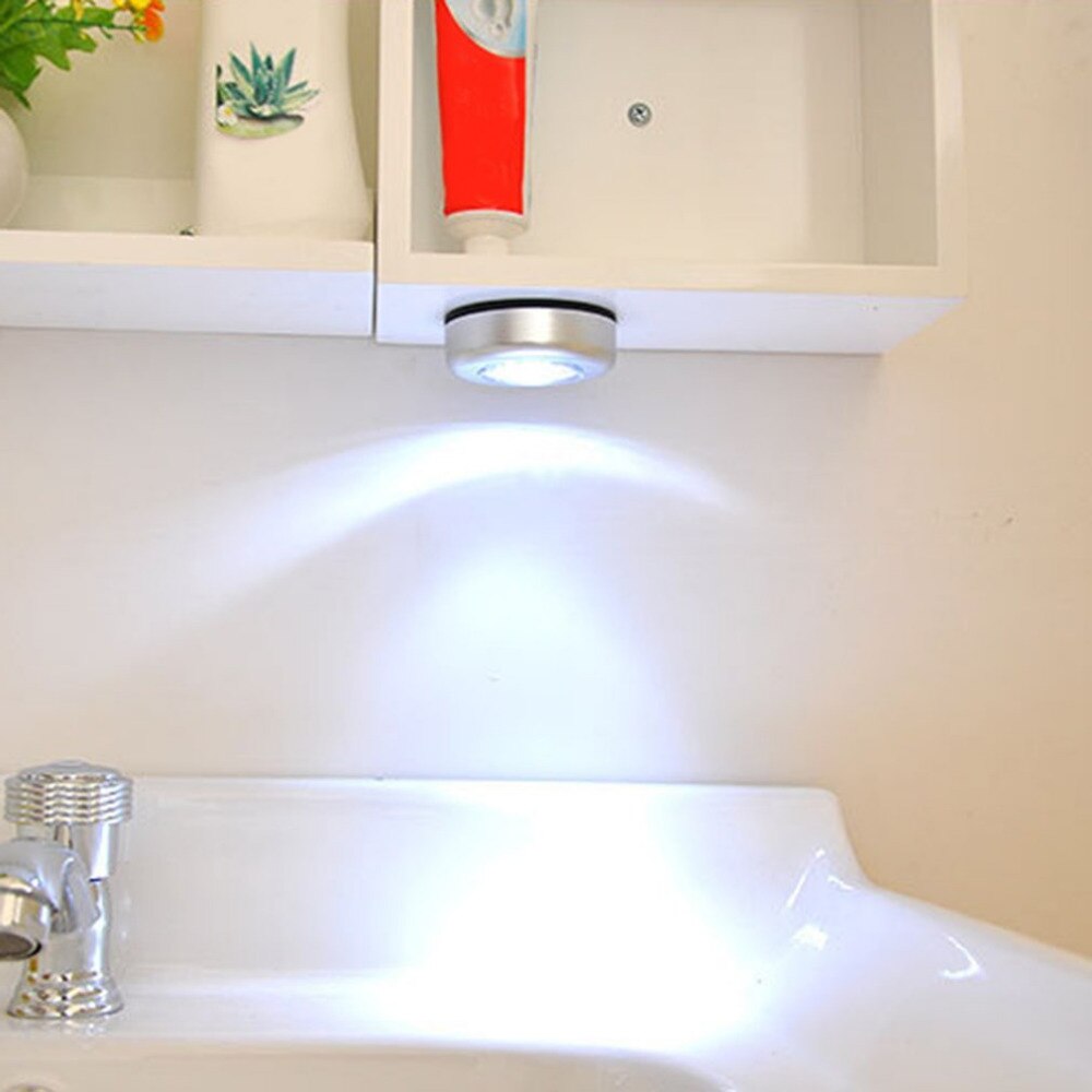 3 leds beröringslampa tak väggskåp ljus stick pat lamp mini led nattljus sensor batteridriven nödlampa vid sängen