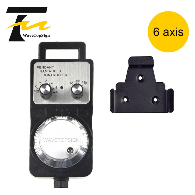 WaveTopSign HandWheel Pulse Generator CNC Electronic HandWheel 4axis 6axis MPG 60mm DC5V 6pin 100PPR use for CNC Router Machine: 6axis / 5V-12V 100PPR