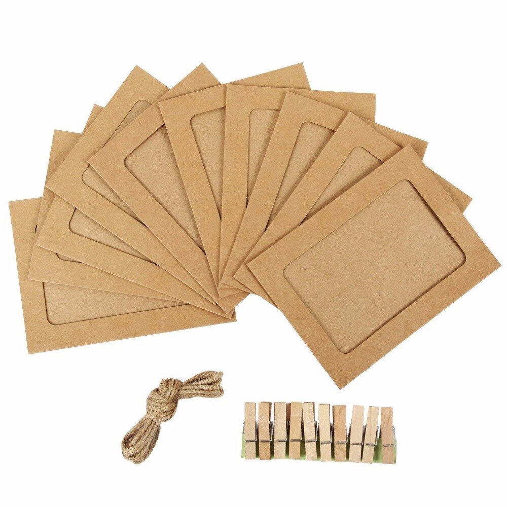 30 Pcs Papier Foto Muur Fotolijst Zwart Wit Karton Decoratie 3 /5 /6 /7 Inch Met clips