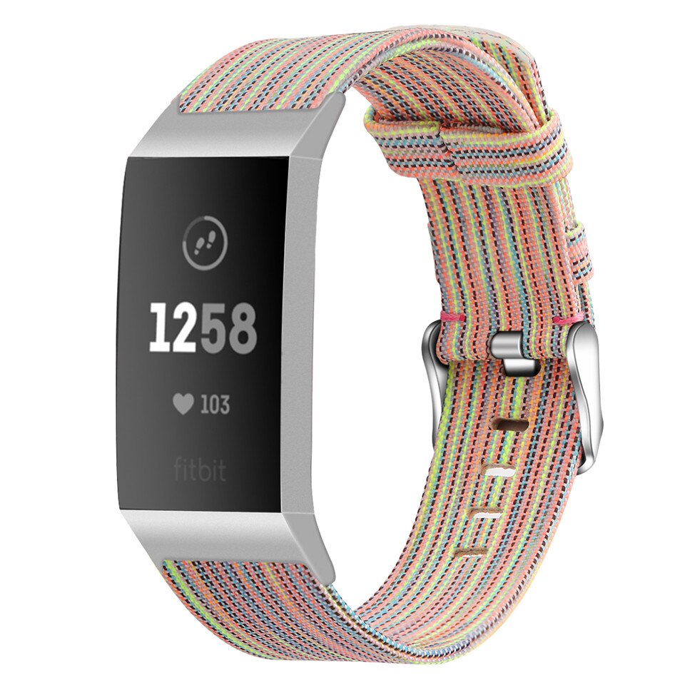 Banda da lona para fitbit carga 3 4 pulseira inteligente loop para fitbit carga 3 4 banda de pulso substituição correa