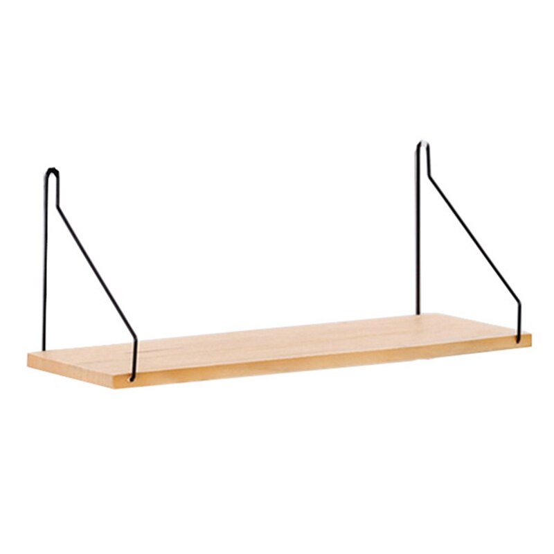 Big Nordic Wooden Wall Shelf Iron Partition Board Bedroom Tv Wall Hanging Storage Shelf Rack For Home And Living Room Decor