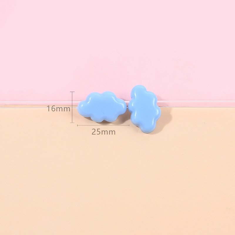 10 stück niedliche harzanhänger, glänzend weiße wolken, Reize für schmuckherstellung, aufnäihr, diy-bastelarbeiten, schlüsselanhänger, ohrring-accessoires  c879: Kein haken blau