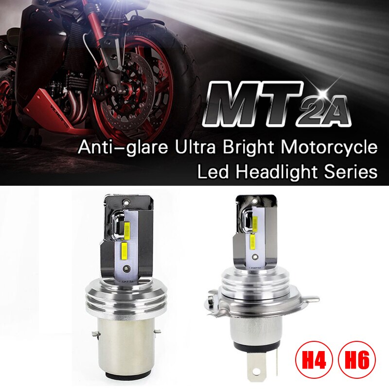 Senzeal-bombilla LED para faro de motocicleta, luz para motocicleta, 1600LM, 6500K, 1860, Chip HS1, Faro de Moto AC 11-48V DC 11V-60V
