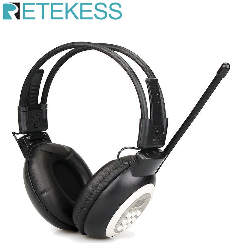 Retekess TR101 Fm Hoofdtelefoon Radio Ontvanger Draadloze Headset Radio Oortelefoon Ontvanger Voor Conferentie Simultaanvertaling