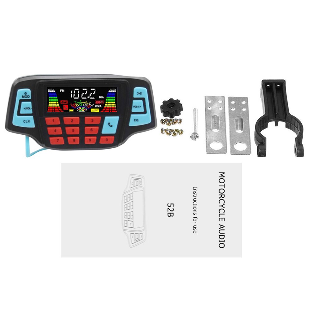 Sound System MP3 Player Radio TF USB Bluetooth Waterproof Motorcycle w/ Speakers for Unique Parts Portable Car Ornaments