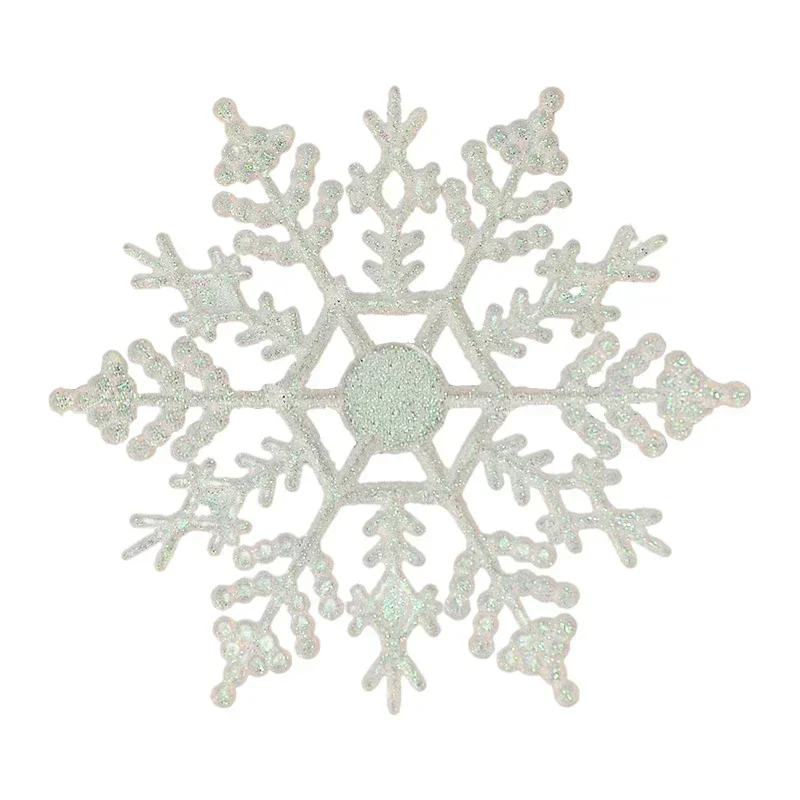Pack Of 24/12/6 Pieces Snowflakes For Christmas Tree Decoration Blue Snowflakes With Bright Powder Winter Year Hanging Decor: Fluorescent Green / 11cm