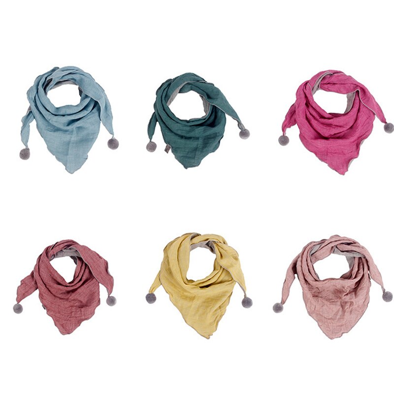 Foulard Triangle en coton pour bébé, couleur Pure, automne hiver, bavoirs chauds, châle, pour enfants
