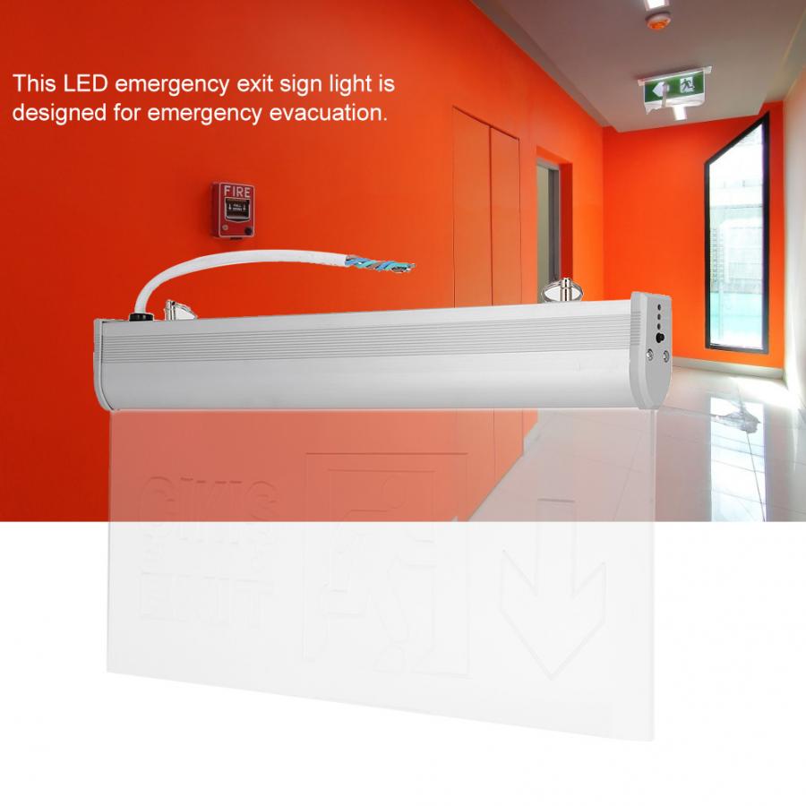 PMMA LED Emergency Exit Lighting Sign Safety Indicator 220V Arabic + English Exit Emergency Sign for malls supermarkets hotels