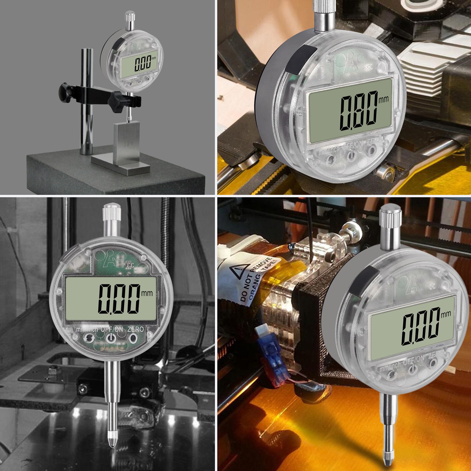 Touch Switch Digital Dial Indicator 0.01mm/0.0005'' 12.7mm/0.5'' High-Precision Measurement DTI Gauge Dial Test Indicator