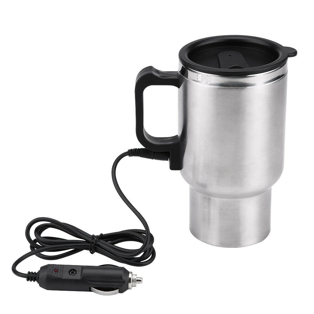 500ml 12v biluppvärmning av fordon i rostfritt stål vattenkopp vattenkokare kaffeuppvärmd mugg bil vattenkopp flaska mugg bil vattenkopp flaska