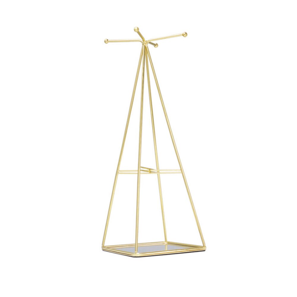 Simpel tredimensionel smedejerns opbevaringsbakke nordisk minimalistisk rosa guld spejlbund sekskantet bakke boligindretning: 3