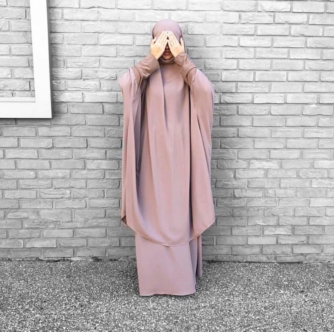 Ramadan eid muslimi rukous vaate mekko naiset abaya jilbab hijab pitkä khimar -kylpytakki abayas islam vaatteet niqab djellaba burka: Vaaleanpunainen