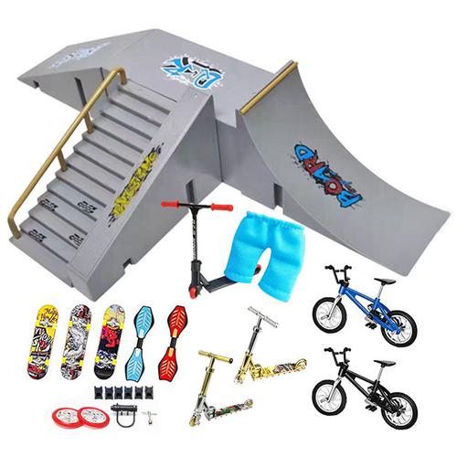 Rampe de skate pour enfants, jeu de sport, pour doigt, planches à roulettes, ensemble de pièces, touche, pour mini vélo, parc de formation, jouet,: B