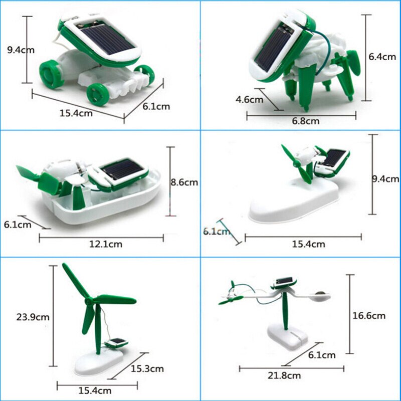 1 X Diy Power Solar Robot Kit 6 In 1 Educatief Speelgoed Voor Kinderen