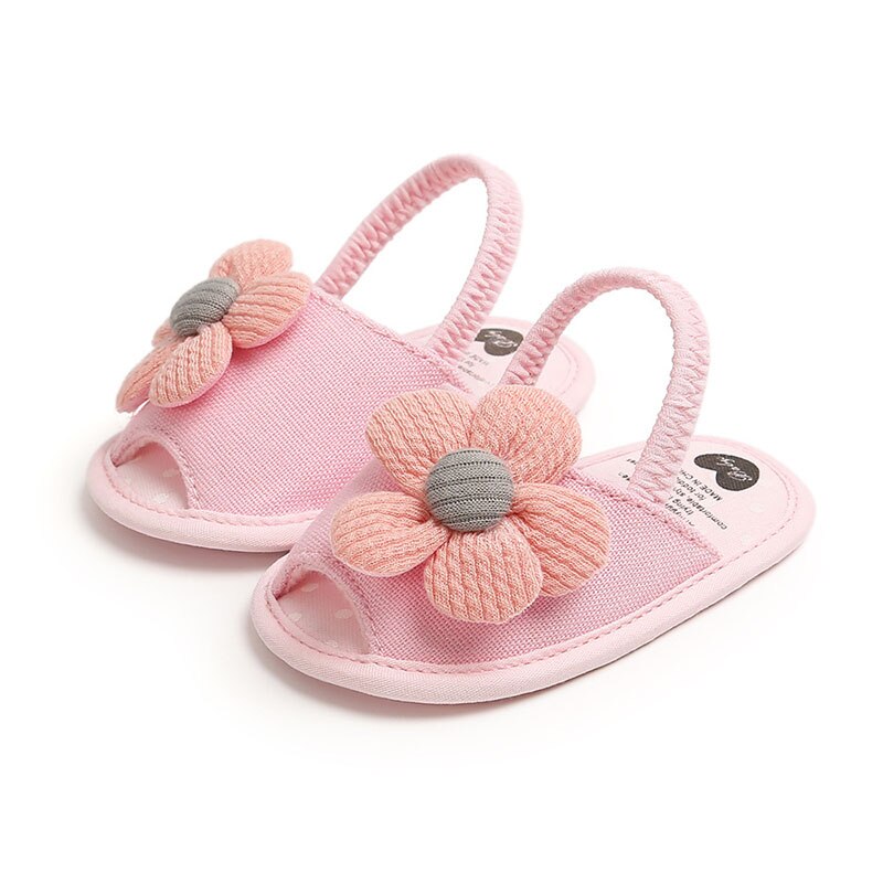 Flor bonito do bebê sandálias verão recém-nascido sapatos da menina do bebê sola macia de algodão não deslizamento infantil berço sapatos primeiros caminhantes