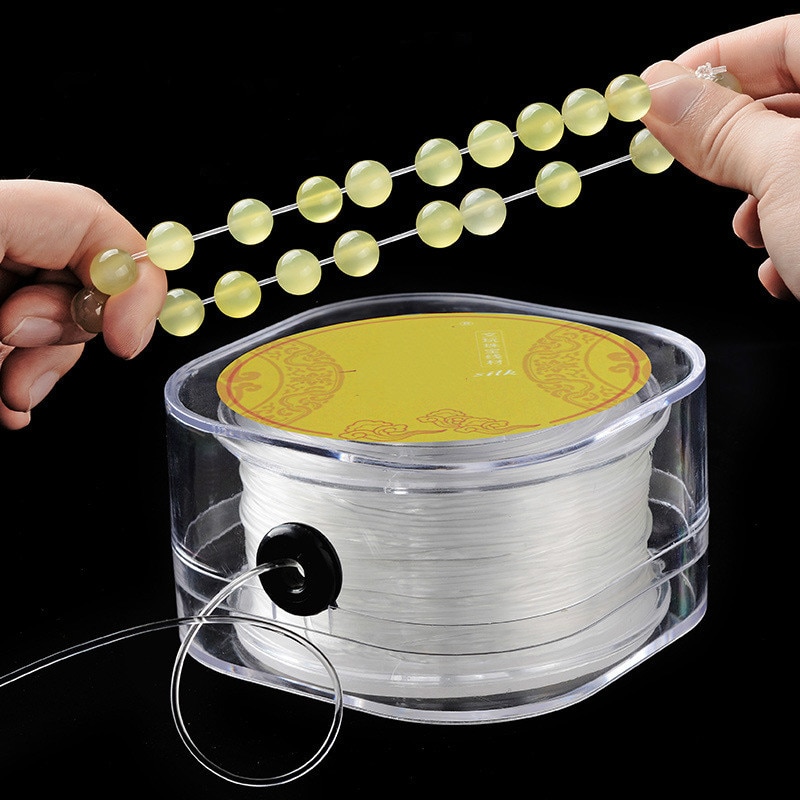 DIY Crystal Beading Stretch Elastic Thread Cord with Box Transparent Clear Round Beading Wire String Jewelry Making