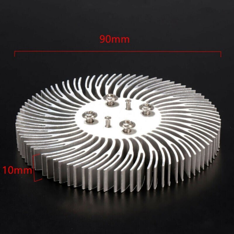 ledet radiator 90mm x10mm runde monterbar aluminium kjøleribbe kjøling til 10w ledet heatsink lys radiator