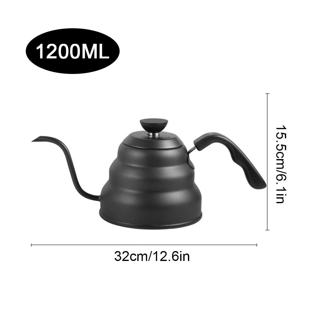 1PC café ollas de acero máquinas de café inteligente gotero As major Coffee eléctricas tetera con cuello de cisne de reemplazo: Black 1200ML