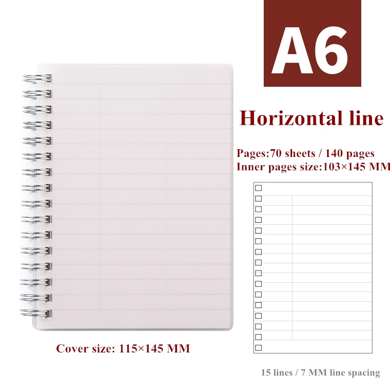 Journal A6 Notebook PP Grid Dotted Dot Blank Drawing Planner Agenda Book Time Management School Supplies Stationery